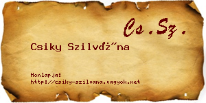 Csiky Szilvána névjegykártya